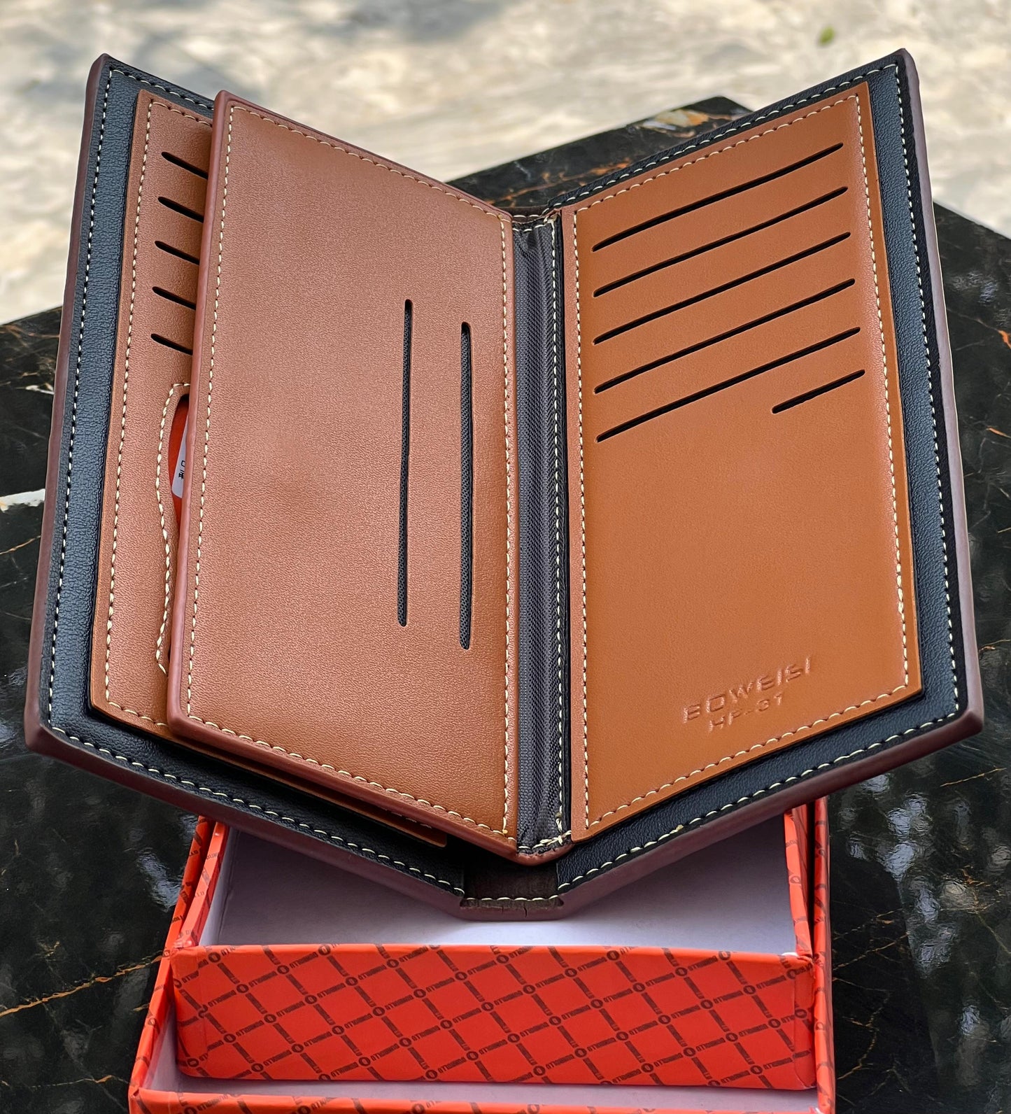 Men,s Long Wallet Business Purse With Double Shade Color